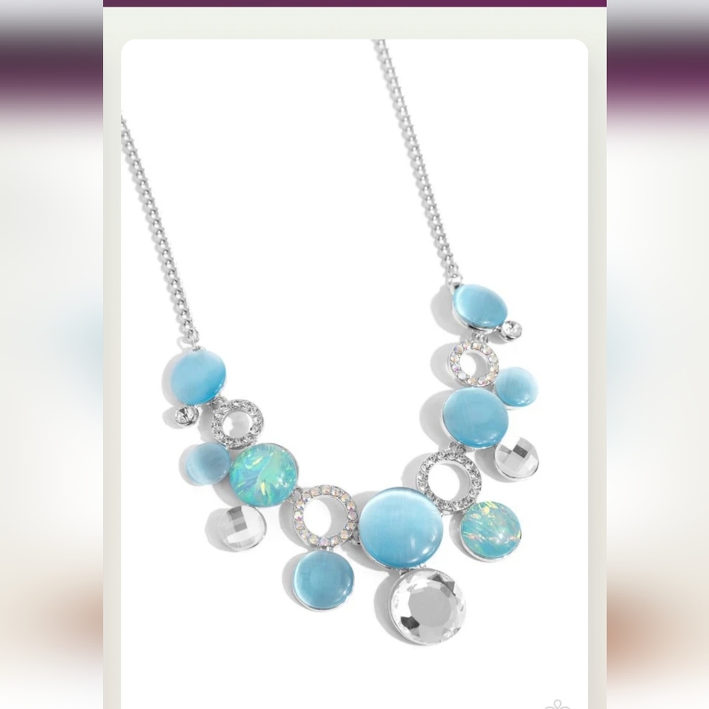 Corporate Color Iridescent Blue Necklace